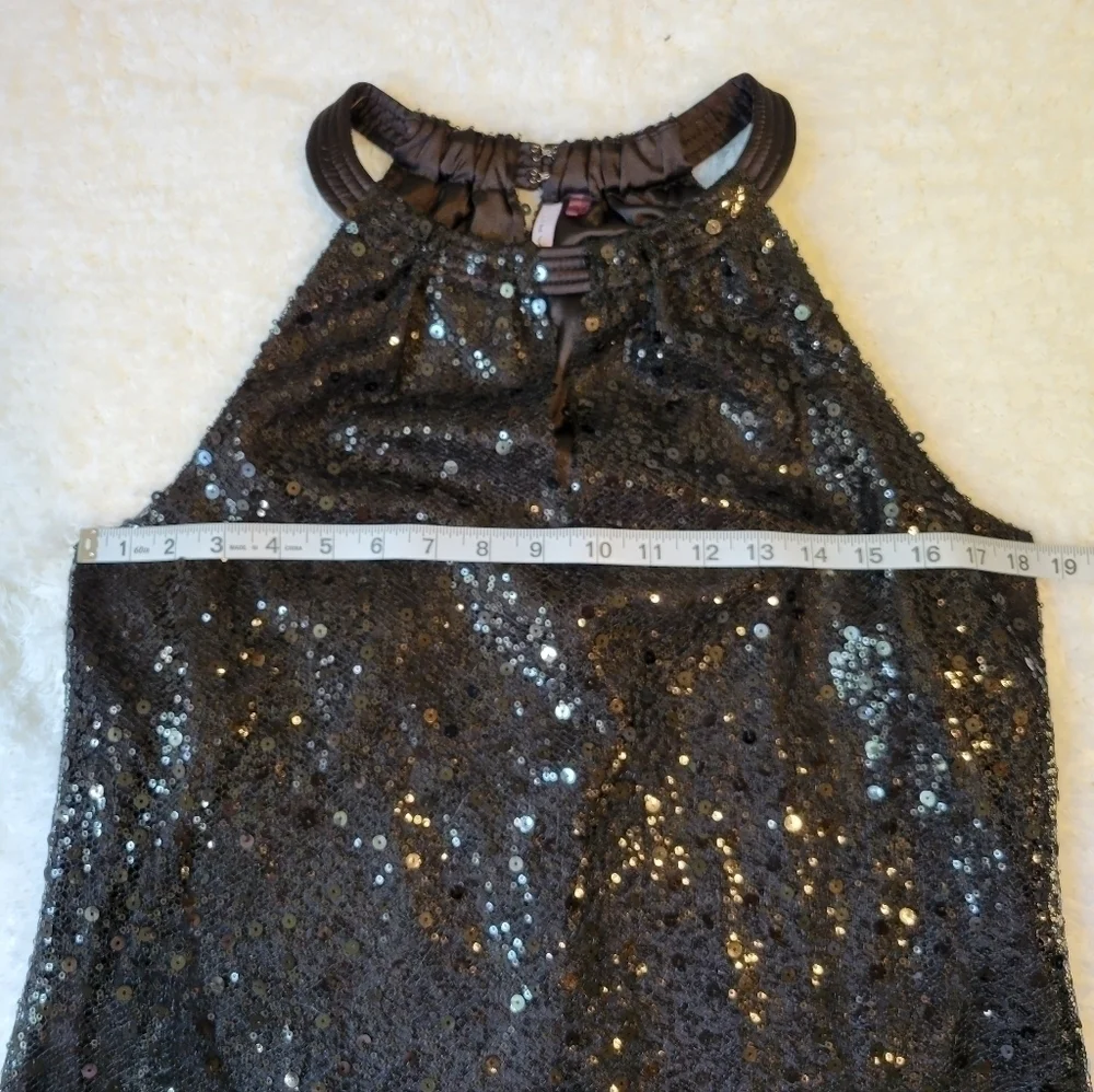 Tahari women's black sequin tank keyhole hope blouse - Picture 11 of 12